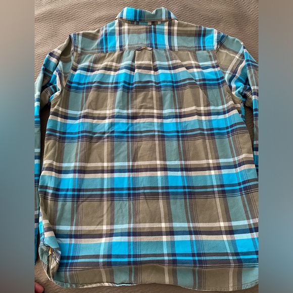 The North Face mens long sleeve plaid flannel heavy weight button up warm shirt - Picture 3 of 13